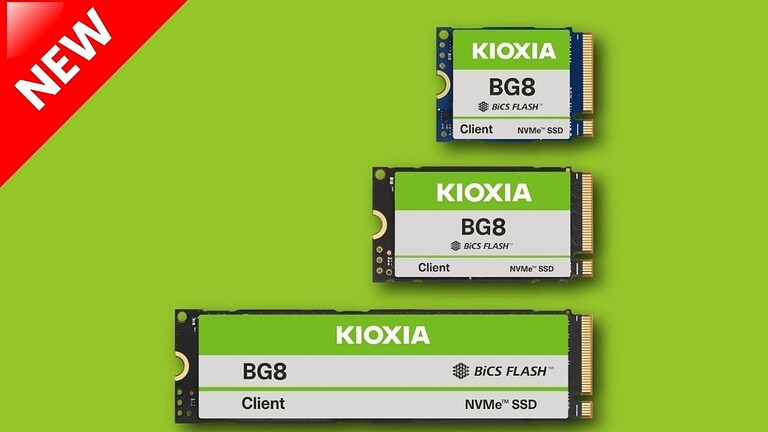 KIOXIA BG8: SSD Gen5 mainstream con velocità fino a 10.300 MB/s