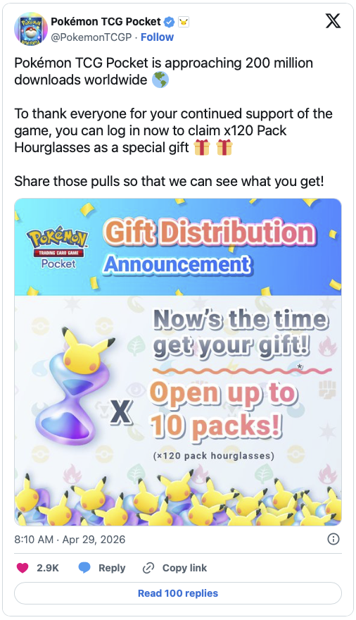 GCC Pokémon Pocket clessidre gratis