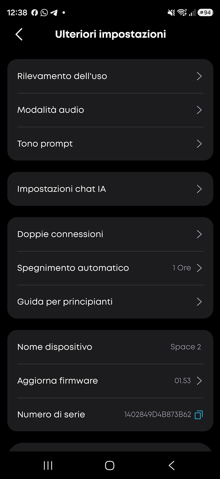 Soundcore Space 2 - specifiche Soundcore Space 2 - specifiche