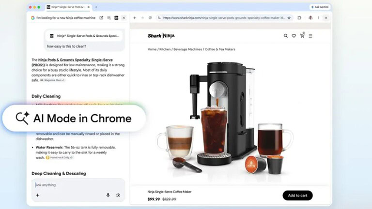 Google AI Mode: i link ora si aprono accanto alla chat, cambia tutto