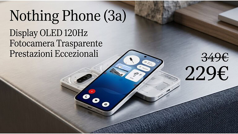 Nothing Phone (3a) crolla al minimo storico su Amazon: prezzo mai visto