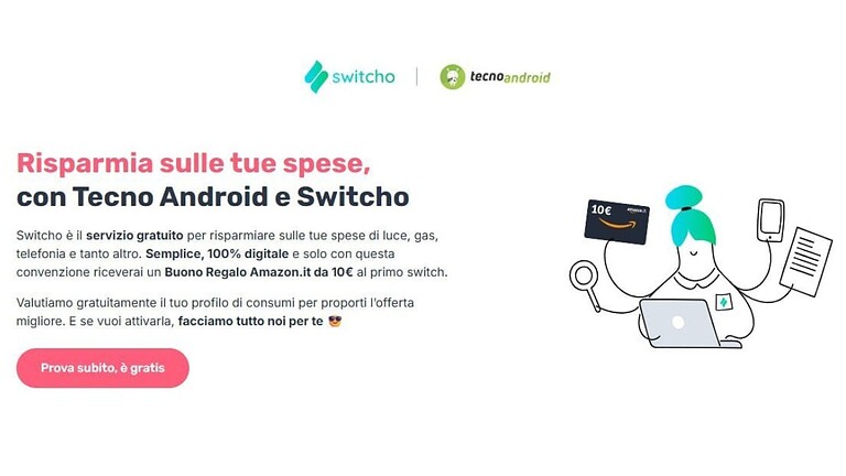 Switcho: risparmia fino a 400 euro su bollette e ottieni un buono Amazon da 10 euro