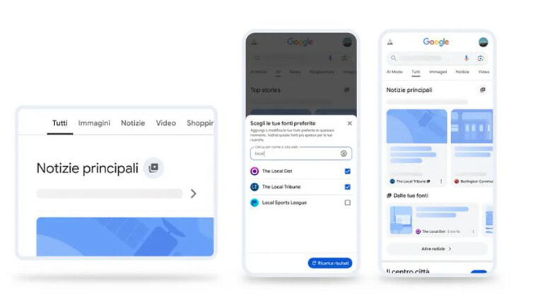 Google Fonti Preferite arriva in Italia: ora puoi scegliere le tue notizie