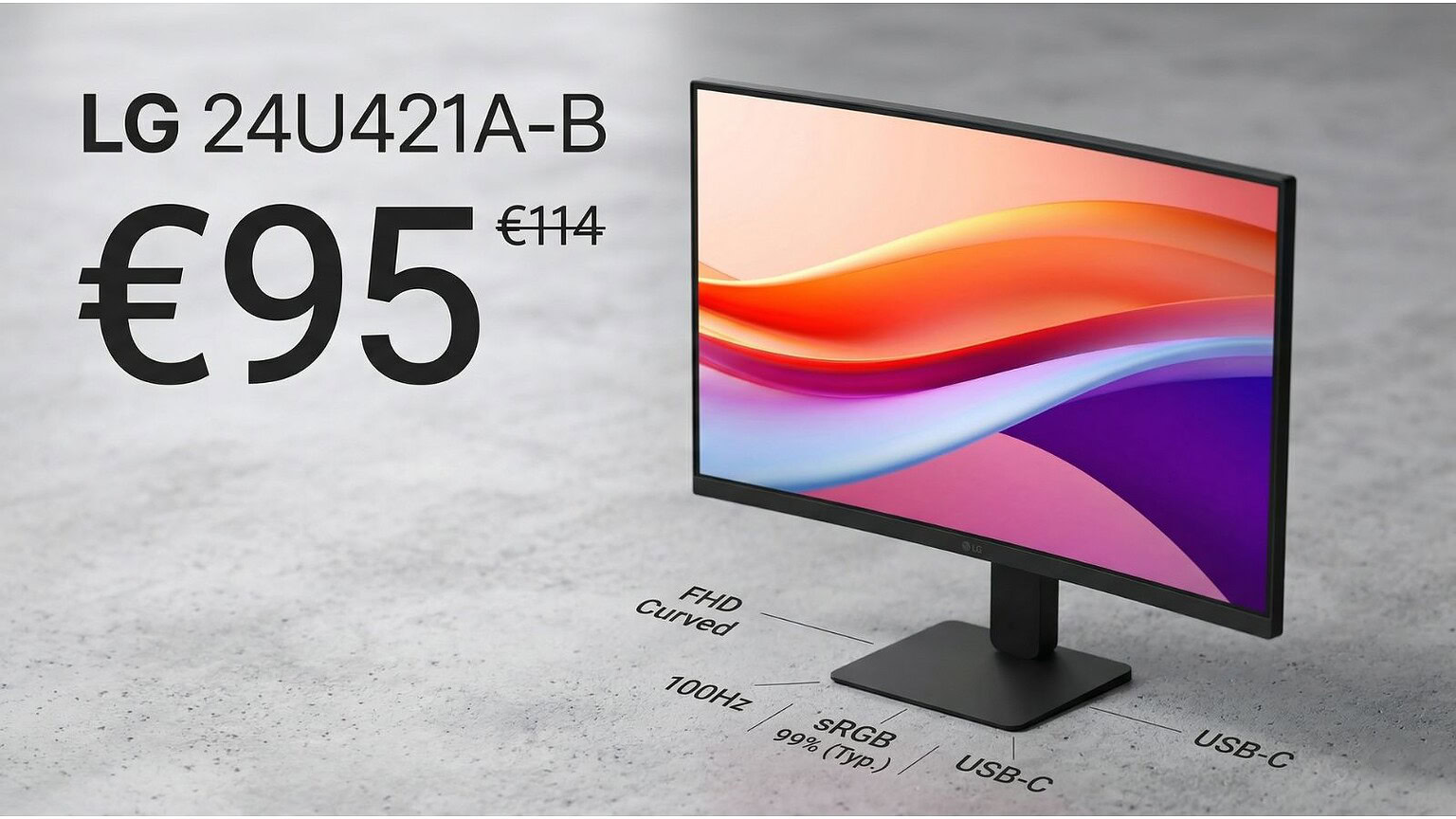 LG 24U421A-B al minimo storico su Amazon: il prezzo è sorprendente