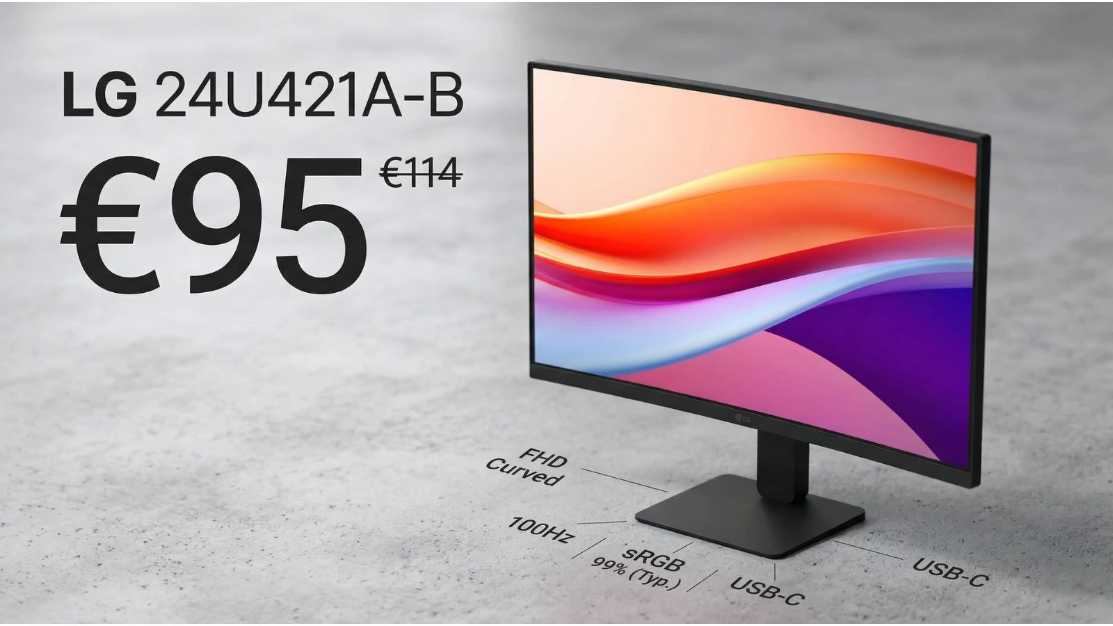 LG 24U421A-B al minimo storico su Amazon: il prezzo è sorprendente