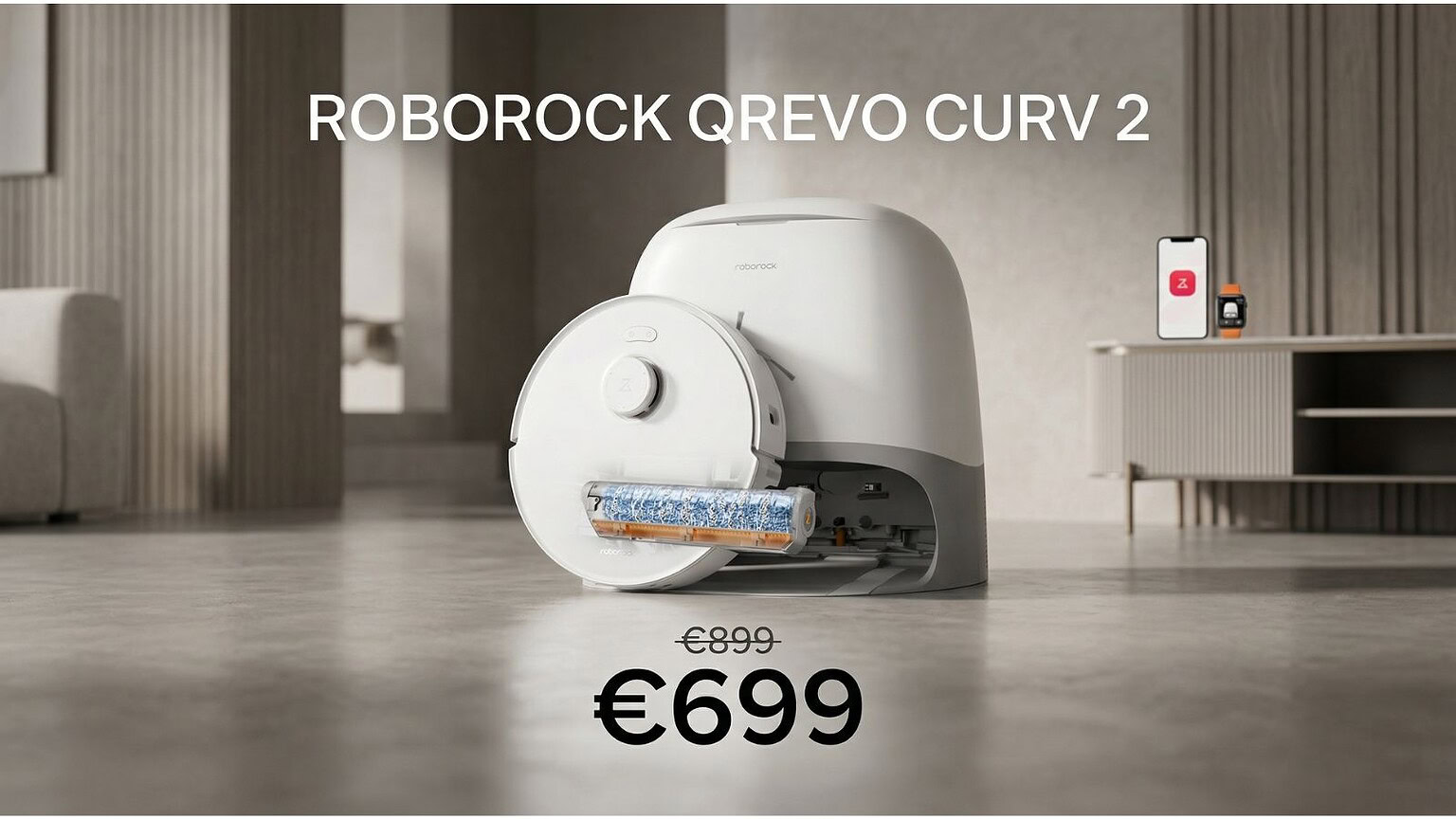 Roborock Qrevo Curv 2 Flow torna al minimo storico: -200€