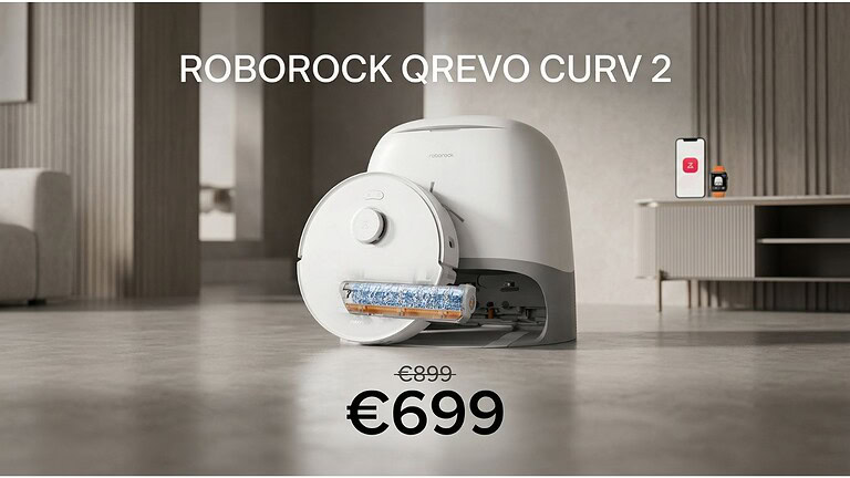 Roborock Qrevo Curv 2 Flow torna al minimo storico: -200€