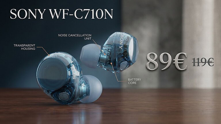 Sony WF-C710N: su Amazon il prezzo crolla sotto i 90 euro