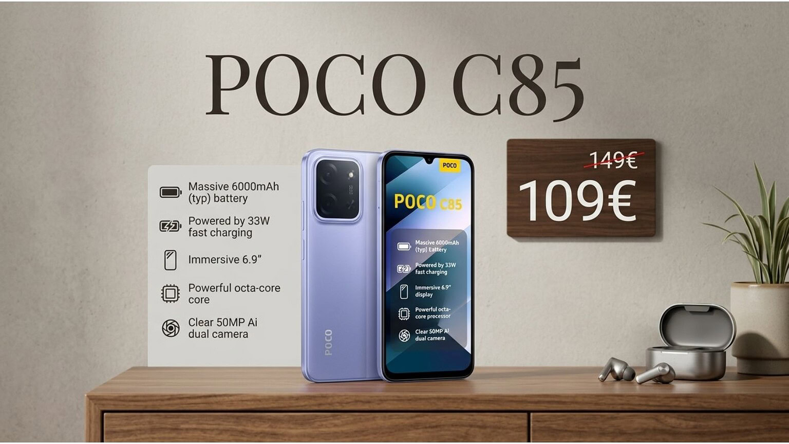 POCO C85 a 109€ su Amazon: lo smartphone che non ti aspetti