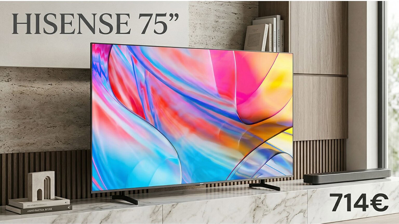 Hisense 75A72KQ: prezzo mai visto su Amazon, crolla del 35%