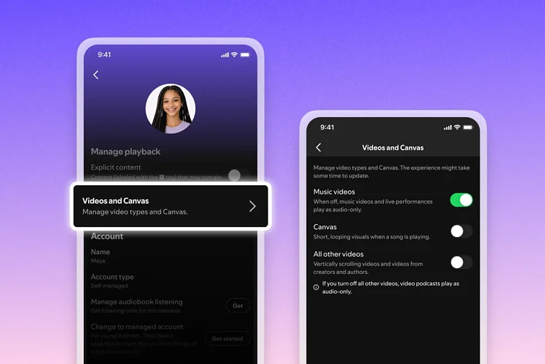 disattivare video Spotify