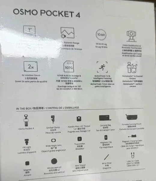 DJI Osmo Pocket 4 DJI Osmo Pocket 4: il packaging svela tutto prima del lancio