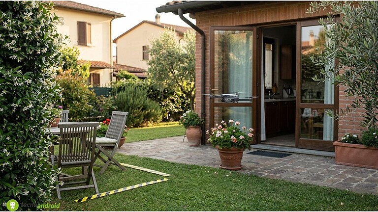 drone spia giardino