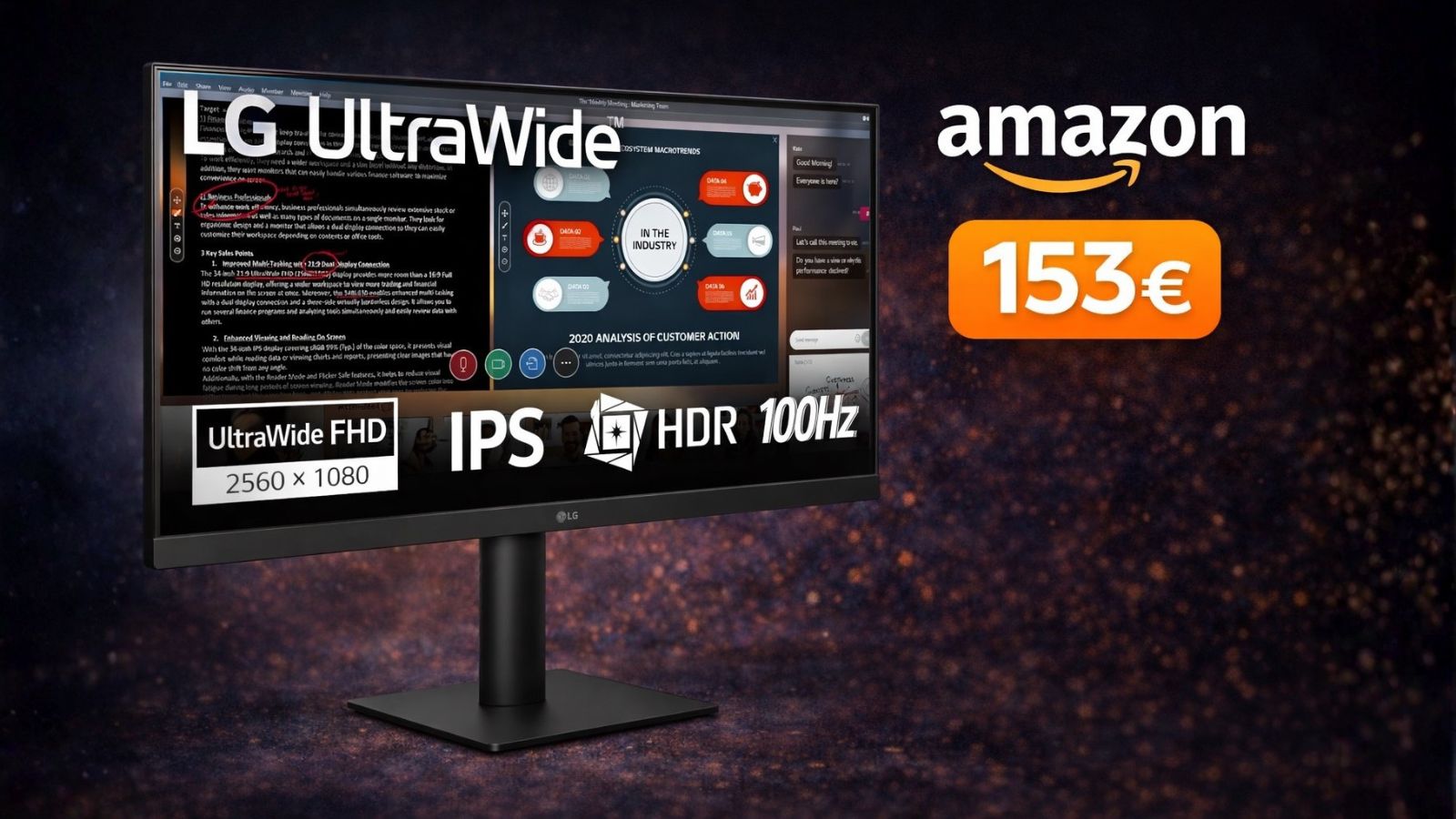LG UltraWide 29 pollici, il monitor a 153€ su Amazon: è un regalo