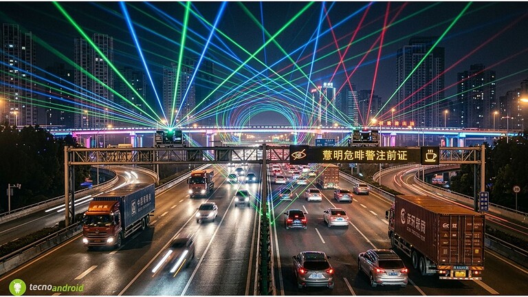 luci laser autostrade cinesi