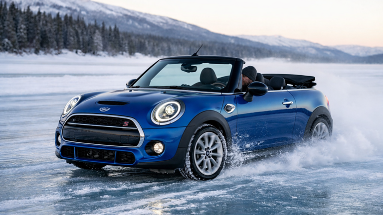 Mini Cooper S Convertible a -16°C: la prova estrema sui laghi ghiacciati