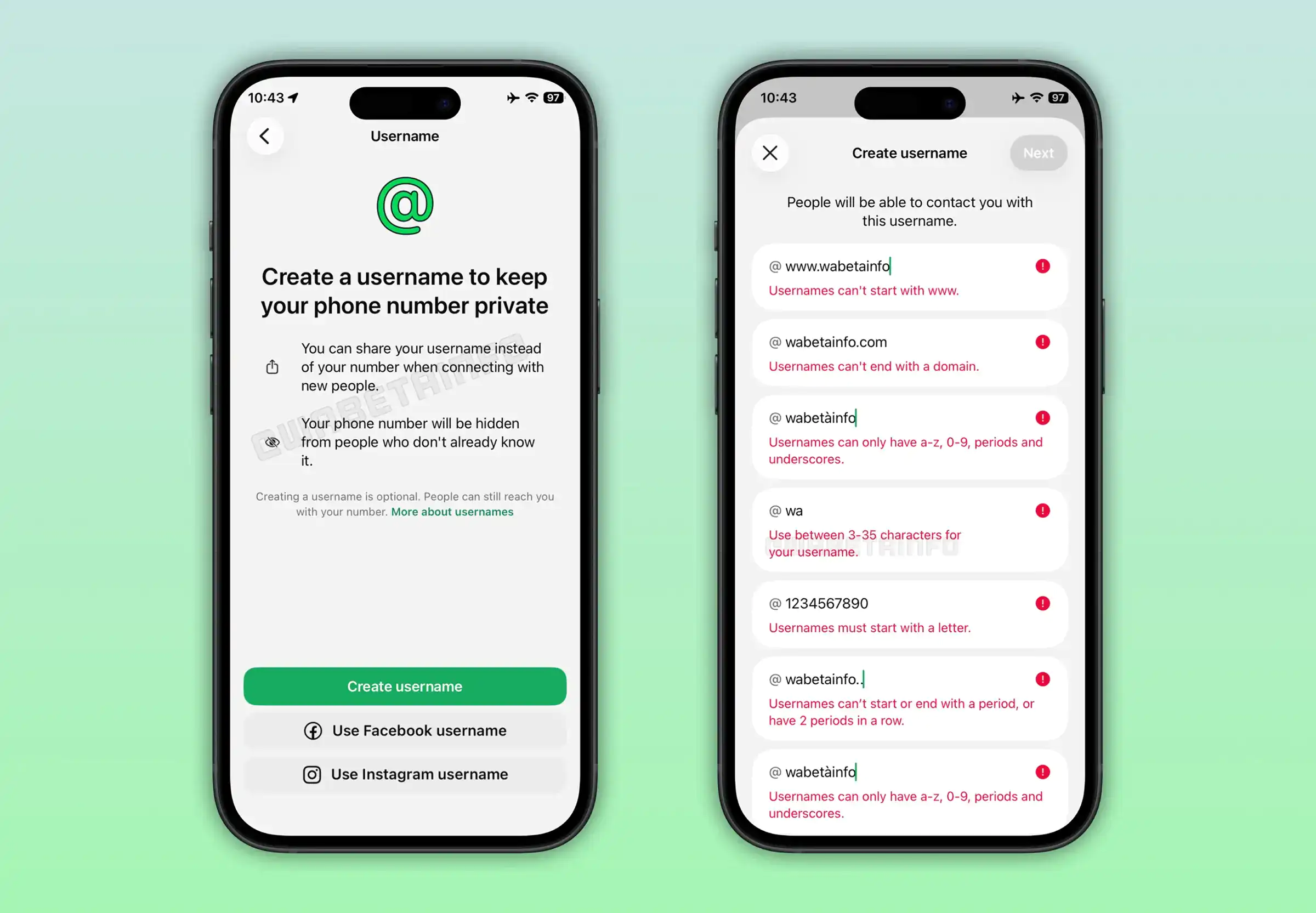 username WhatsApp