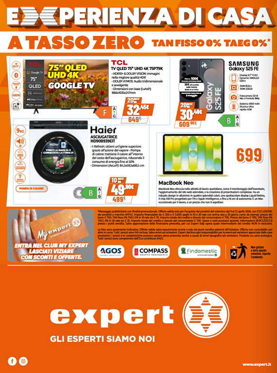 volantino Expert aprile 2026 - immagine 15 Volantino Expert: le offerte Experienza di casa sono super.