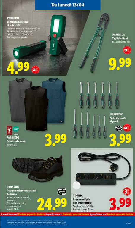volantino Lidl Parkside - dettaglio volantino Lidl Parkside