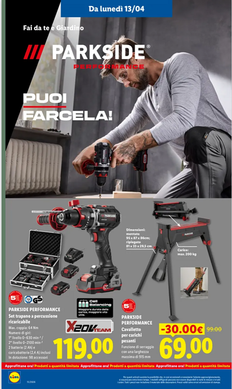 volantino Lidl Parkside - funzionalità volantino Lidl Parkside