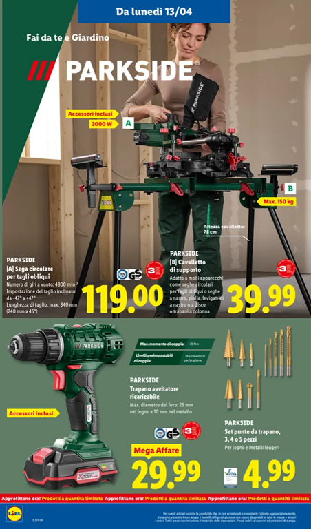 volantino Lidl Parkside - utilizzo volantino Lidl Parkside