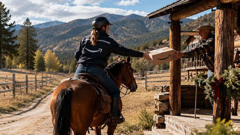 Amazon: negli USA c'è un posto dove i pacchi si consegnano a cavallo