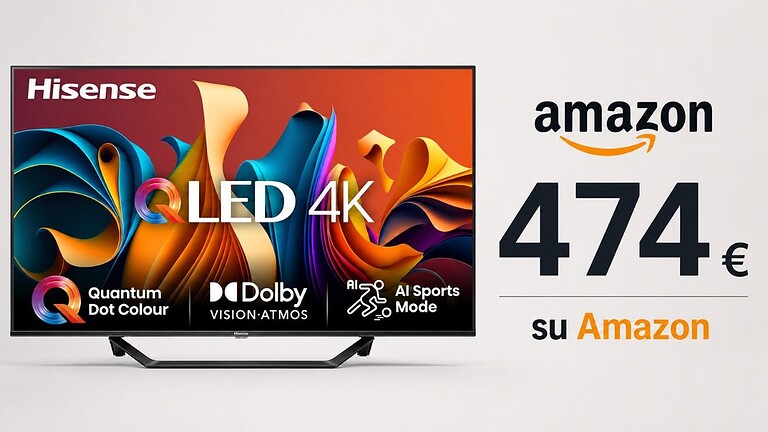 Hisense QLED 4K 65": su Amazon la smart TV è un'occasione imperdibile