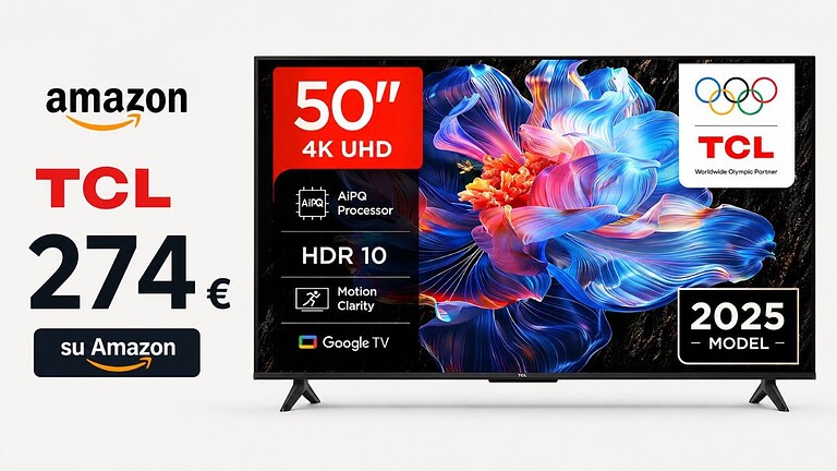 TCL V6C 50" 4K: la smart TV su Amazon a soli 274€