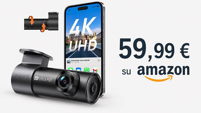 Dash cam 70mai M310 Plus 4K su Amazon in super offerta oggi