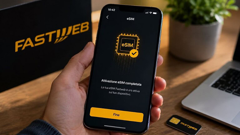 Fastweb eSIM: ora il passaggio da SIM fisica si fa anche online