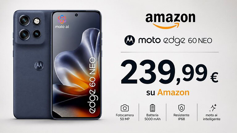 Motorola edge 60 neo al minimo storico: -40% su Amazon