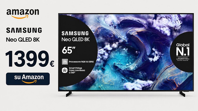 Samsung Neo QLED 8K 65" al minimo storico: sconto del 46% su Amazon