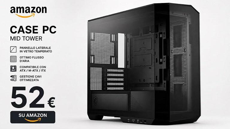 Amazon: il case per PC MSI MAG Pano M100L PZ crolla del 41%: è al minimo storico