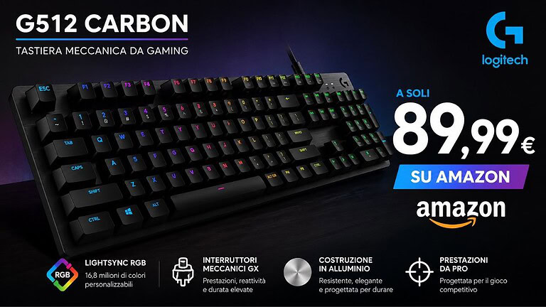 Logitech G 512 su Amazon al prezzo più basso: la tastiera è un'occasione