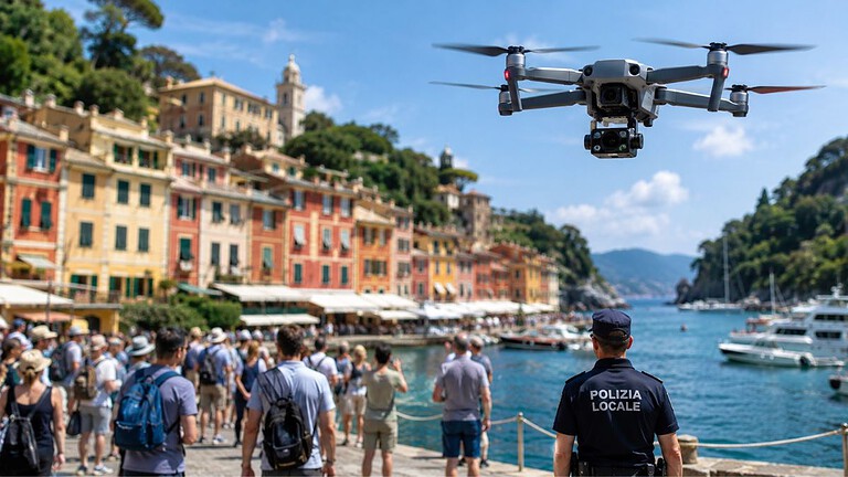 Portofino usa un drone per controllare i turisti: ecco come funziona