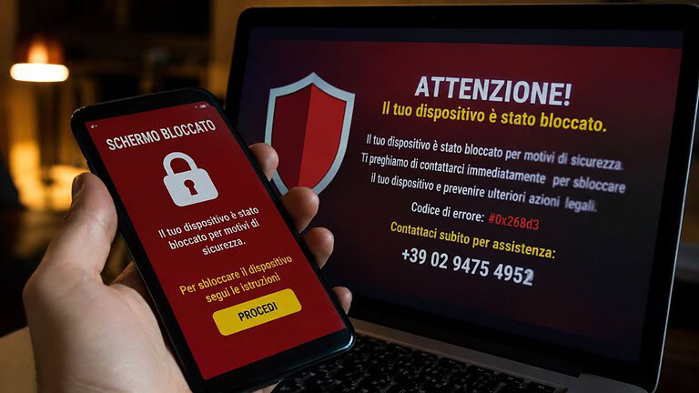 Truffa dello schermo bloccato: fate molta attenzione, ruba i vostri dati