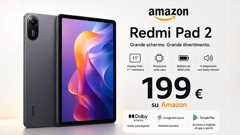 Xiaomi Redmi Pad 2 su Amazon a questo prezzo è quasi un regalo