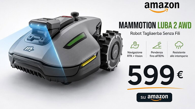 Amazon: il robot tagliaerba di MAMMOTION spopola, prezzo bomba oggi