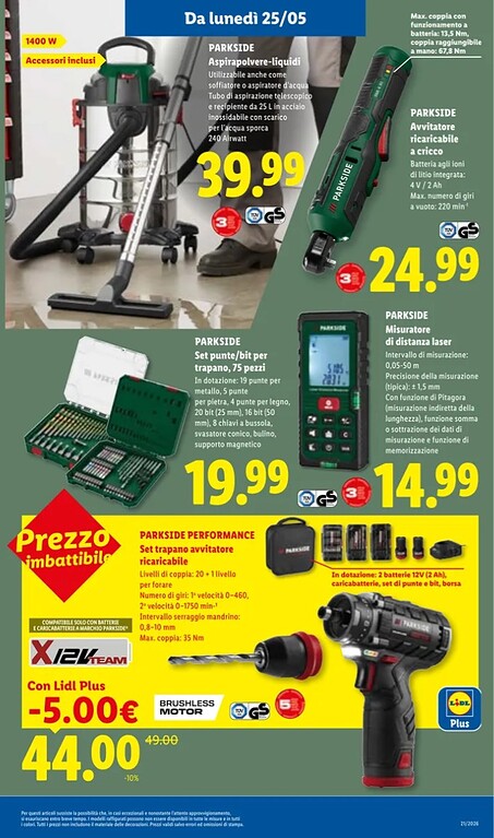 Lidl Parkside - specifiche