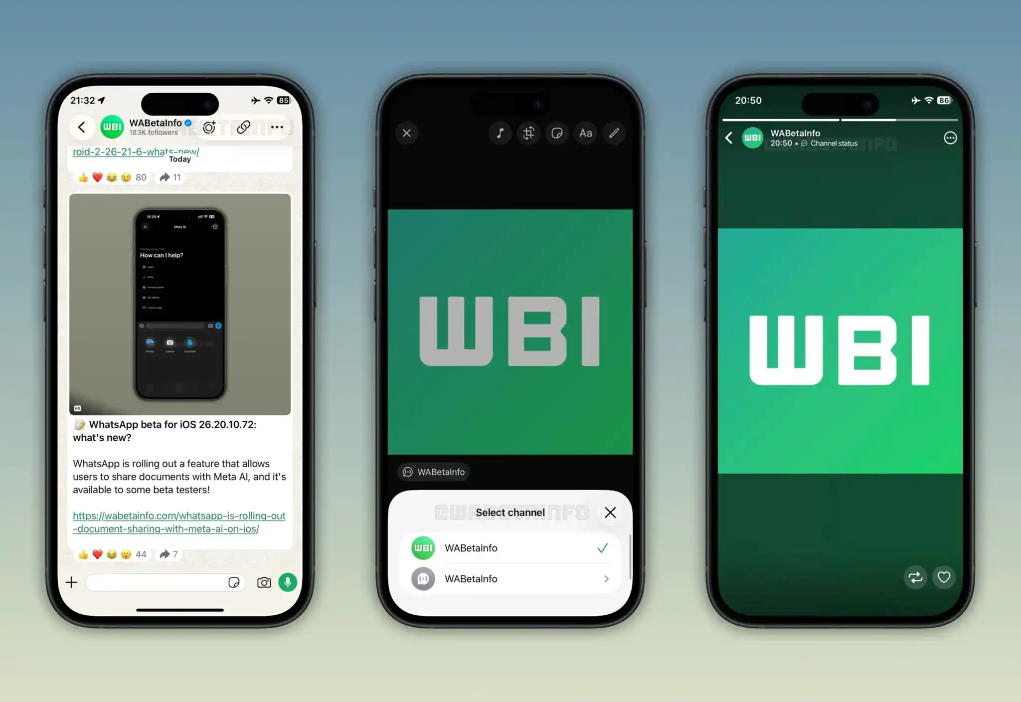 WhatsApp stati canali