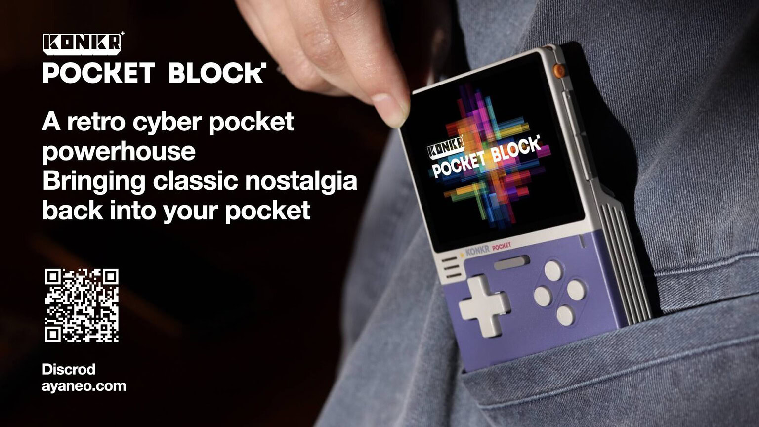 AYANEO KONKR Pocket BLOCK: la console stile Game Boy è realtà