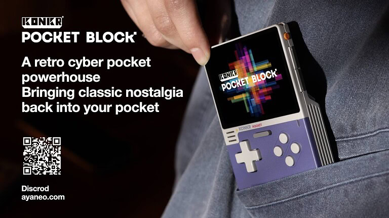 AYANEO KONKR Pocket BLOCK: la console stile Game Boy è realtà