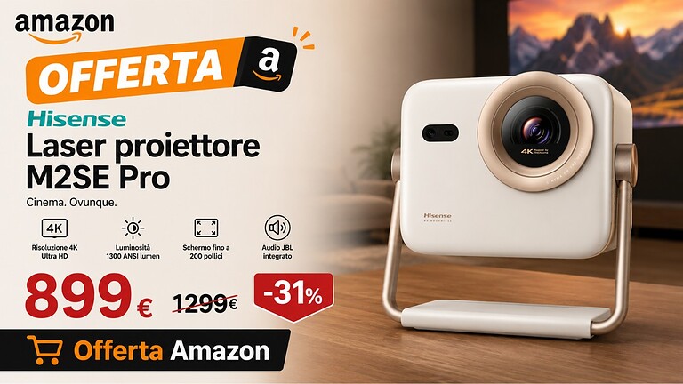 Hisense M2SE Pro in offerta su Amazon: 400 euro di sconto sul 4K laser