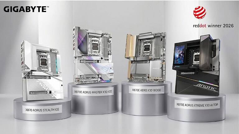 GIGABYTE vince quattro Red Dot 2026: le schede madri diventano design