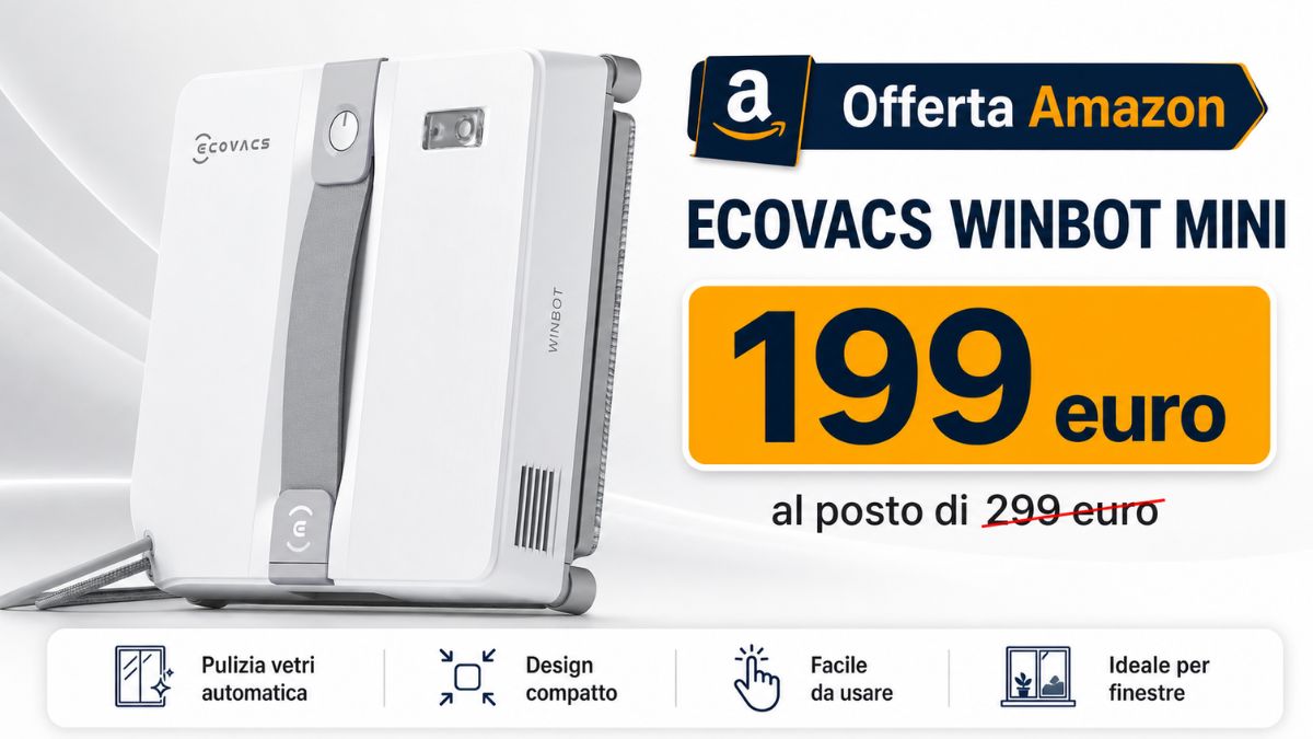 ECOVACS Winbot mini a 199 euro su Amazon: l’offerta scade presto