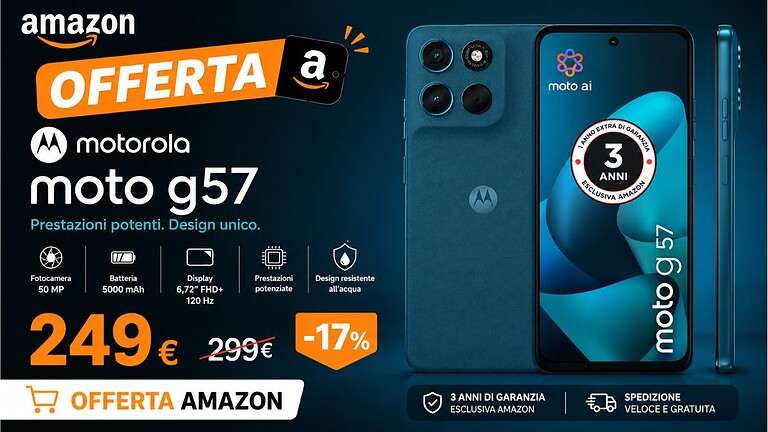 Motorola moto g57: il taglio di prezzo su Amazon che cambia tutto