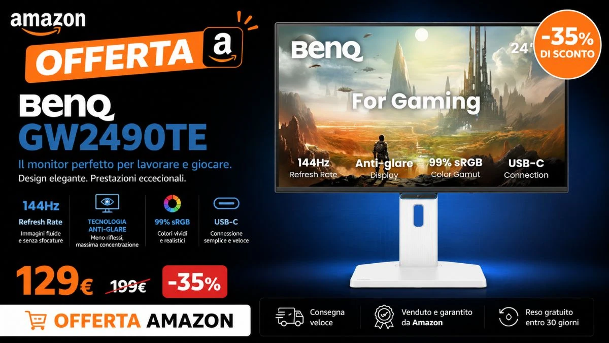 BenQ: monitor da 23,8 pollici 144 Hz al prezzo minimo storico su Amazon