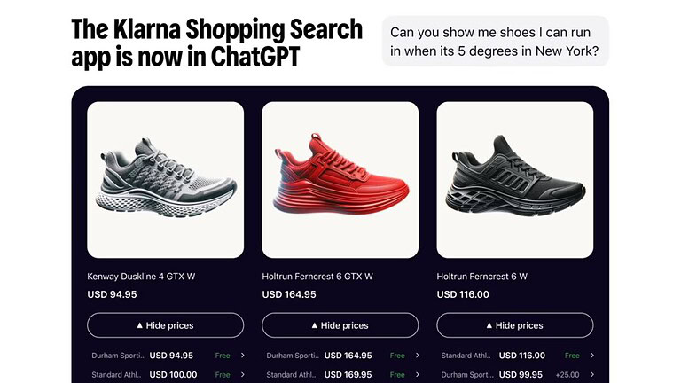 Klarna porta la ricerca shopping AI dentro ChatGPT
