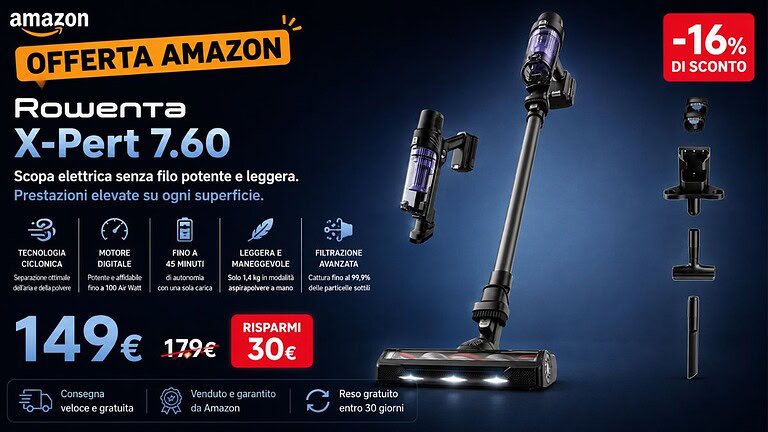 Rowenta X-Pert 7.60 Essential a 149€: pesa solo 2 kg, è assurdo