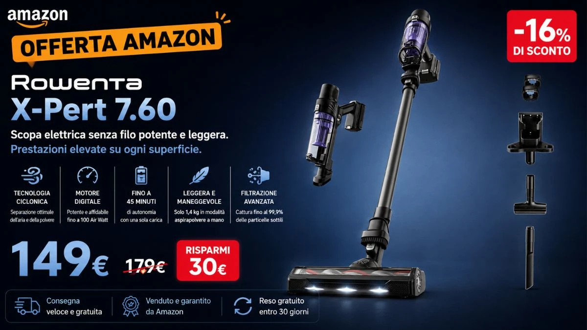 Rowenta X-Pert 7.60 Essential a 149€: pesa solo 2 kg, è assurdo